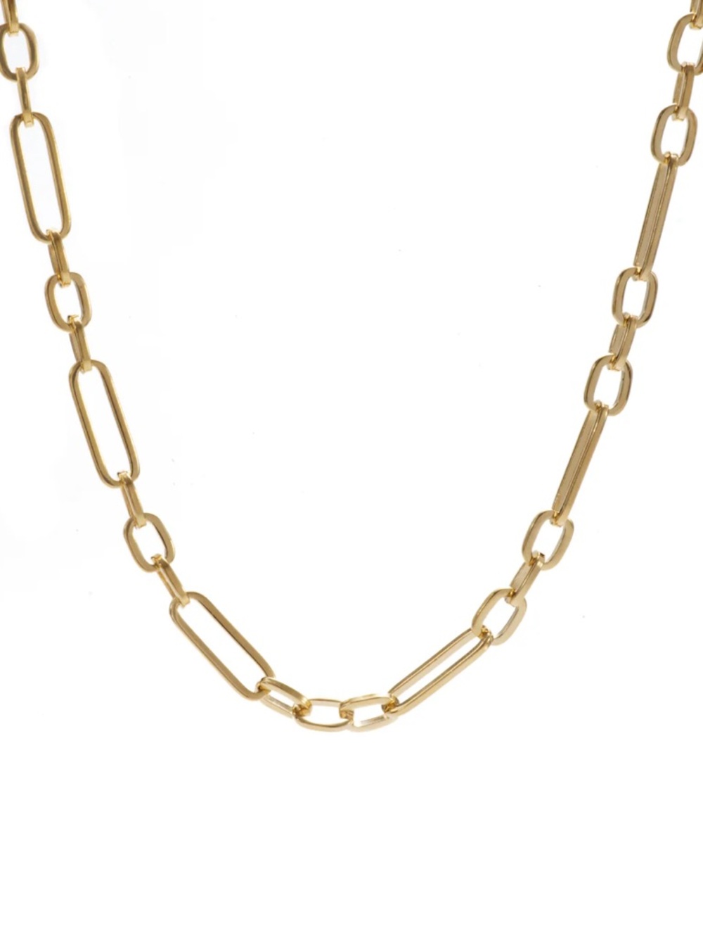 Gold Paperclip Link Necklace for Women - perfect for adding charms!